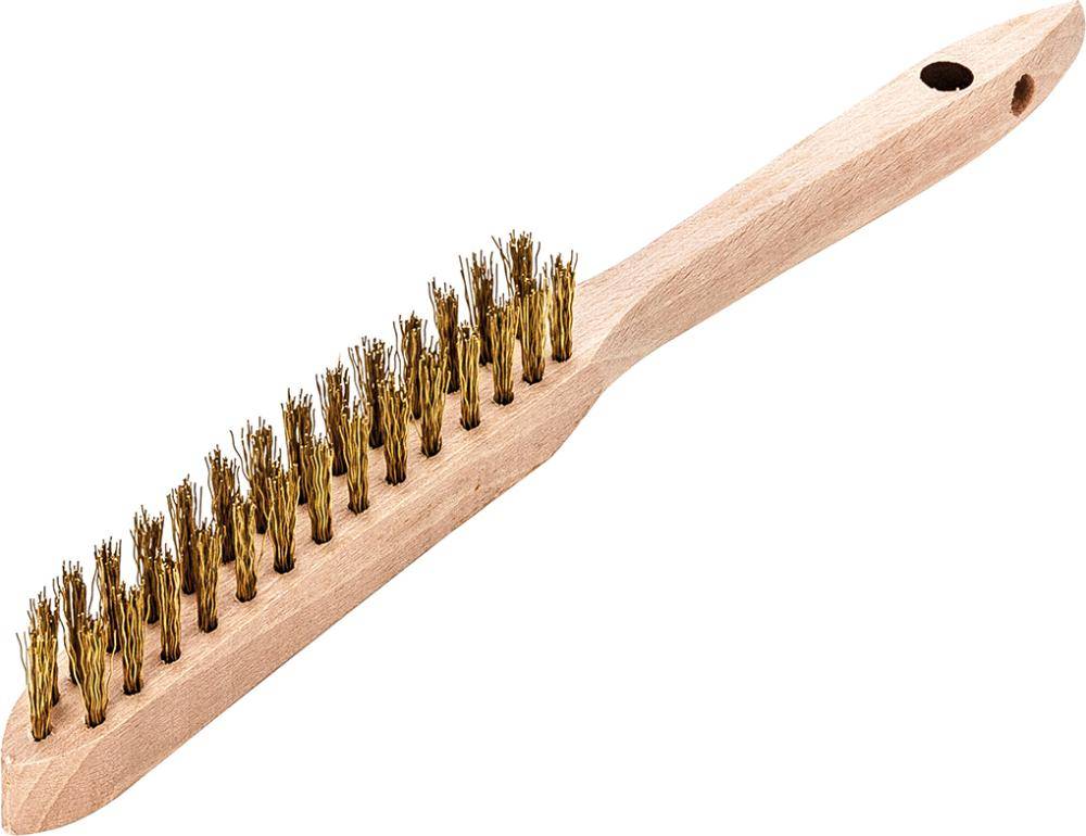 Handdrahtbürste Messing gewellt 0,35mm 2-reihig Lessmann - Artikel: 4017359118641