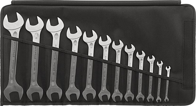 Doppelmaulschlüssel-Satz DIN 3110 6-32mm 12-teilig in Rolltasche Stahlwille - Artikel: 4018754080465