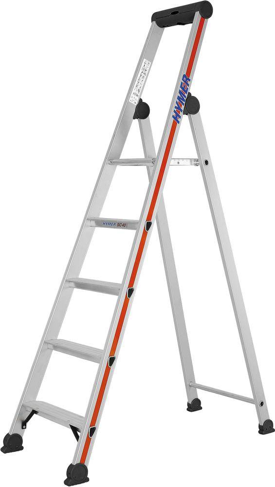 Stufenstehleiter Plattf. eins. 5 Stufen AH 2,61m