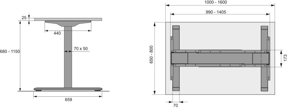 Elektro-Tischgestell,9277885,Hub 470mm - Artikel: 4023149216213