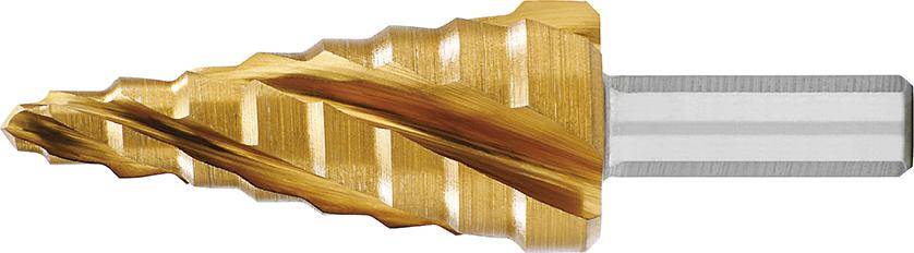 Stufenbohrer HSS TiN 4-fach Spiralnute 4-20mm EXACT - Artikel: 4026558070575