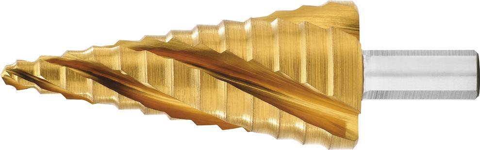 Stufenbohrer HSS TiN 4-fach Spiralnute 6-30mm EXACT - Artikel: 4026558070582