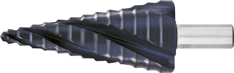 Stufenbohrer HSS TiAlN 4-fach Spiralnute 4-20mm EXACT - Artikel: 4026558070629