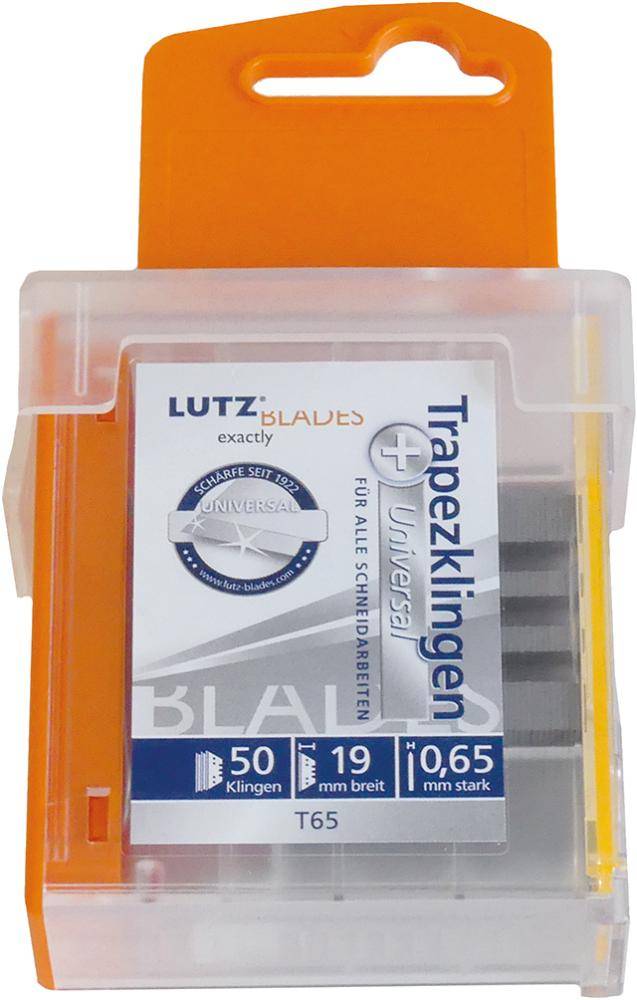 Trapezklinge Standard 61 x18,7x0,65mm Spender a 50 Stück LUTZ BLADES - Artikel: 4030884806197