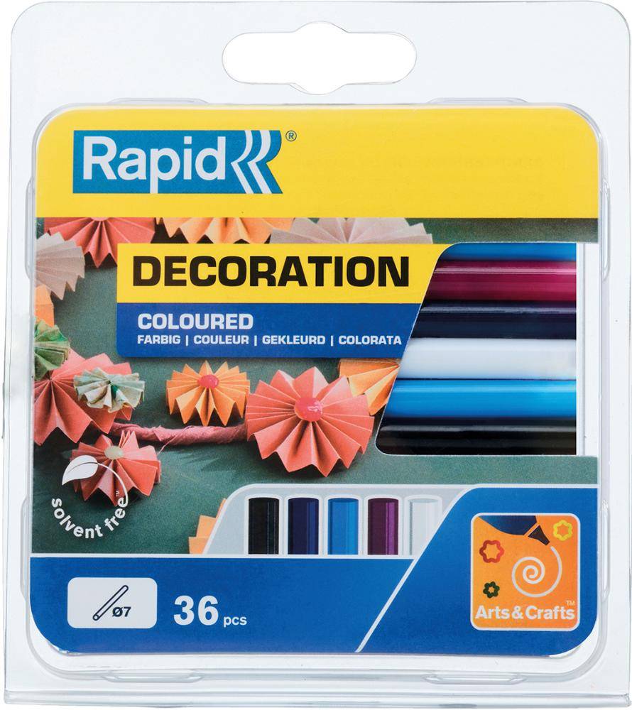 Klebesticks farbig Klassik Ø 7 x 90 mm 36 Stk. Blister Rapid