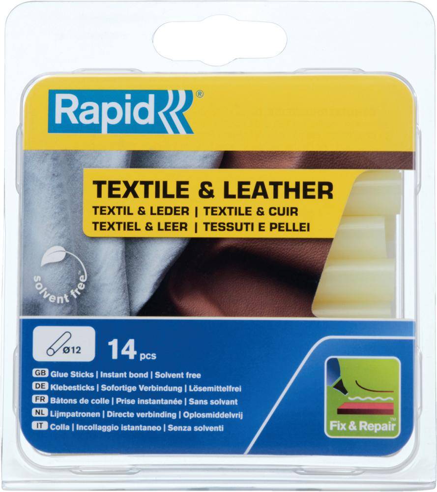 Klebesticks Textil und Leder Ø 12 x 94 mm 14 Stk. Blister Rapid - Artikel: 4051661034299