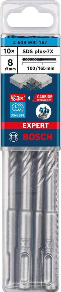 Hammerbohrer EXPERT 8x100x165mm Bosch VE à 10 Stück SDS plus-7X - Artikel: 4059952532400