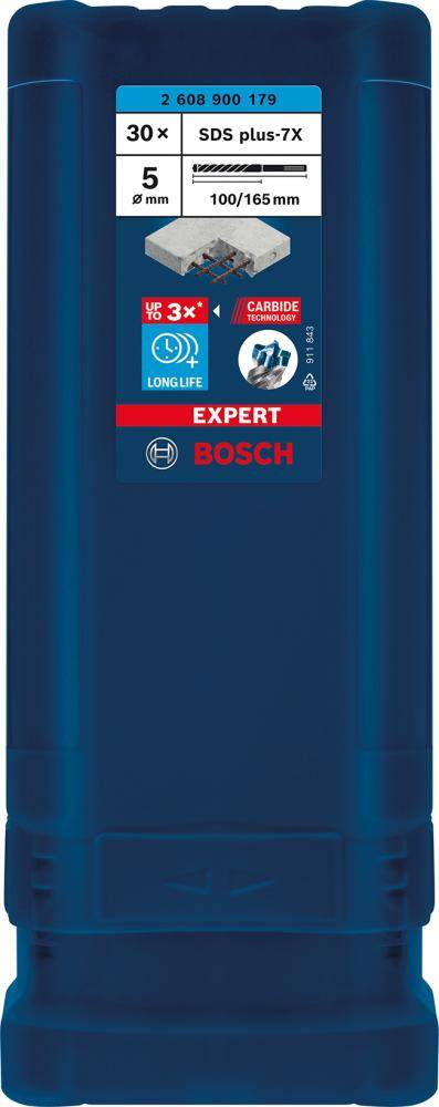 Hammerbohrer EXPERT 5x100x165mm Bosch VE à 30 Stück SDS plus-7X - Artikel: 4059952532523
