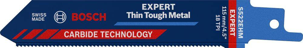 Säbelsägeblatt EXPERT S 522 EHM Bosch VE à 1 Stück Thin Tough Metal - Artikel: 4059952534497