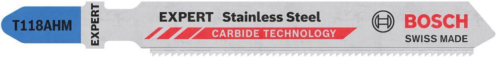 Stichsägeblatt EXPERT T 118 AHM Bosch VE à 3 Stück Stainless Steel - Artikel: 4059952537856