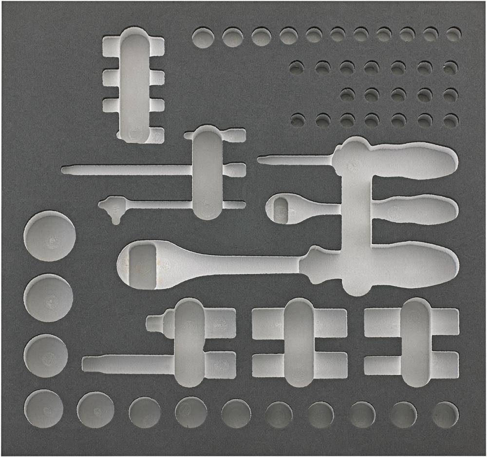 Werkzeugmodul 2/3 leer Steckschl. 1/4"+1/2" FORTIS