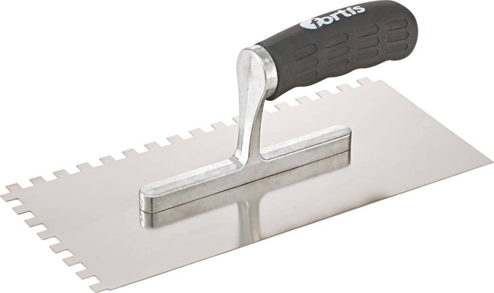 Glättekelle gezahnt rostfrei 8x 8mm Softgriff FORTIS