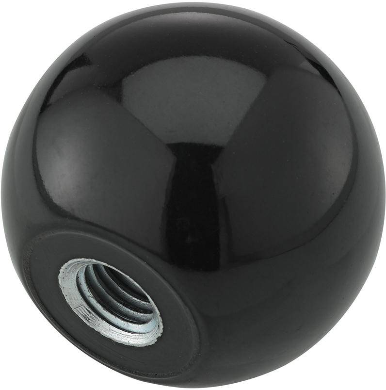 Kugelknopf DIN319 Duroplast, Form E, 20mm, M 5, Inhalt: 10 Stück FORTIS - Artikel: 4063726009296