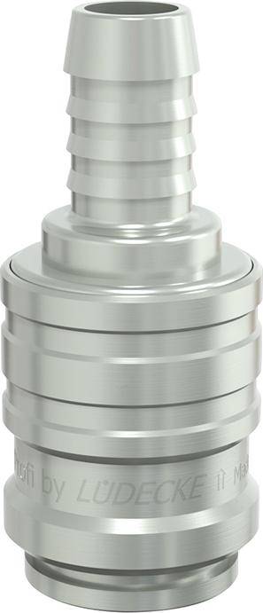 WaterProfi Kupplung Serie WPN DN9, o.Ventil, Tülle 19mm, 3/4", LÜDECKE - Artikel: 4064564402454