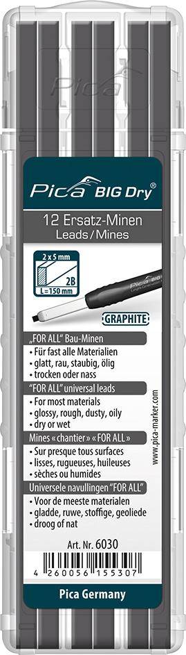 Minen-Set für Zimmermanns-Bleistift BIG Dry FORALL Bau Bau Graphit Pica - Artikel: 4260056155307