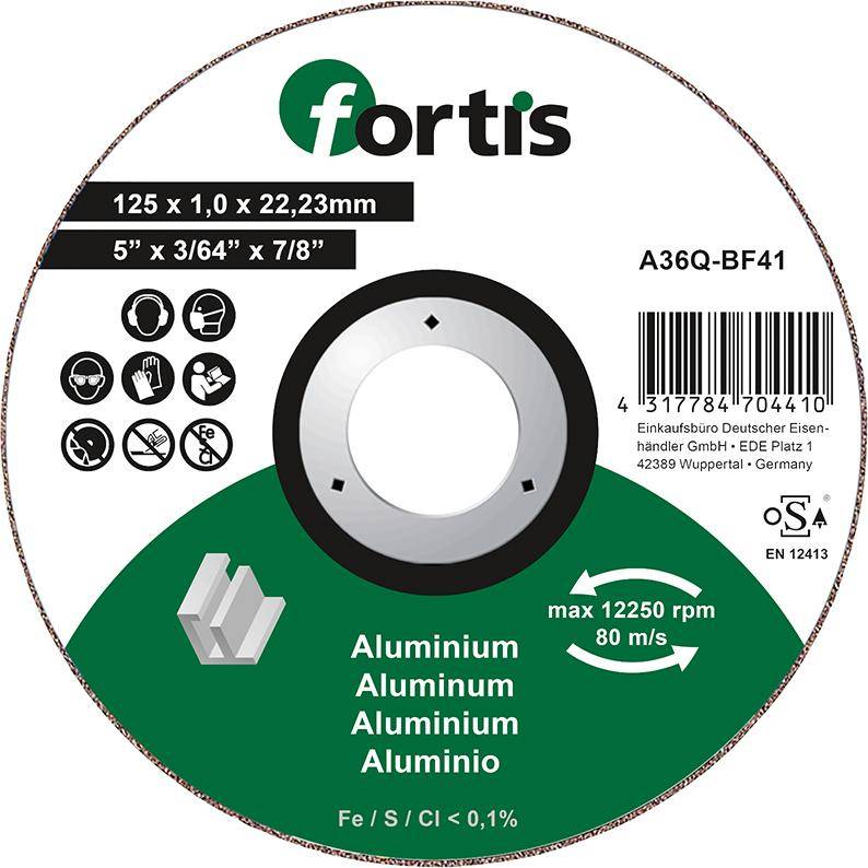 Trennscheibe ALU-NE 125 x 1,0mm gerade FORTIS - Artikel: 4317784704410