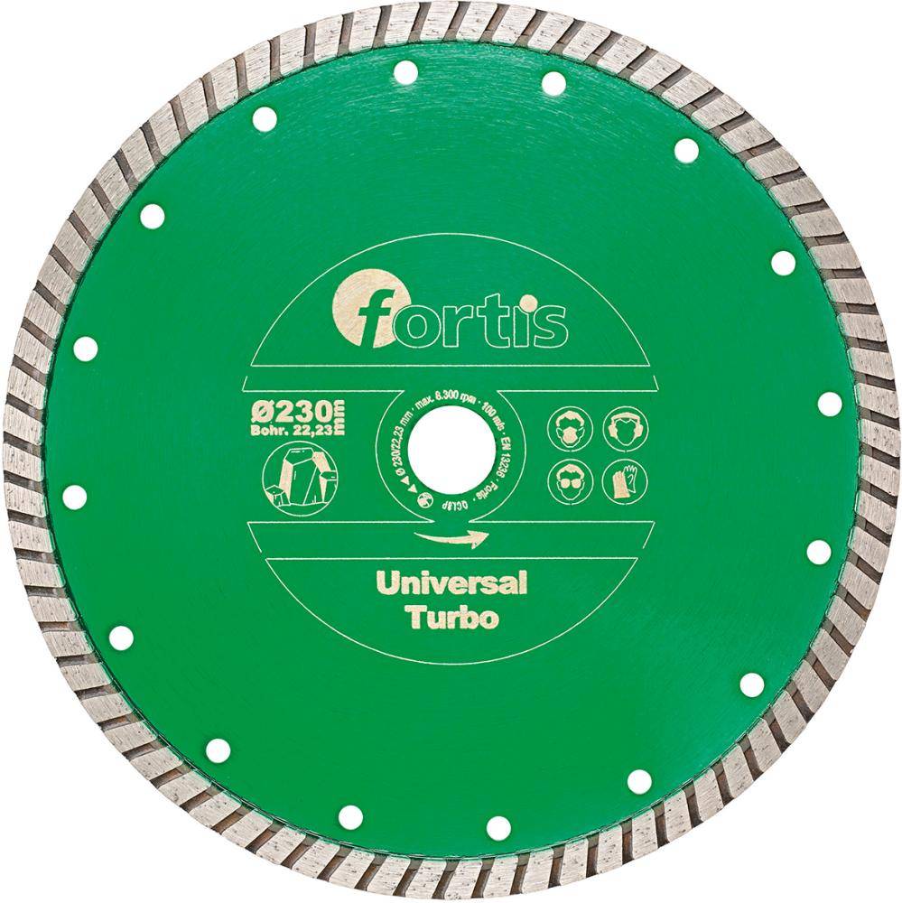 Diamant-Trennscheibe Universal Turbo Ø 350 mm turbosegmentiert 10 mm Bohrung 25,4 mm FORTIS - Artikel: 4317784704670