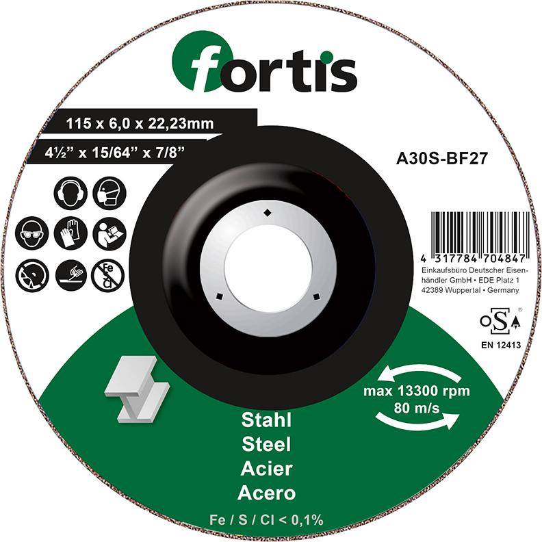 Schruppscheibe Stahl 115 x 6,0mm FORTIS - Artikel: 4317784704847