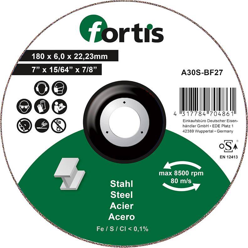 Schruppscheibe Stahl 180 x 6,0mm FORTIS - Artikel: 4317784704861