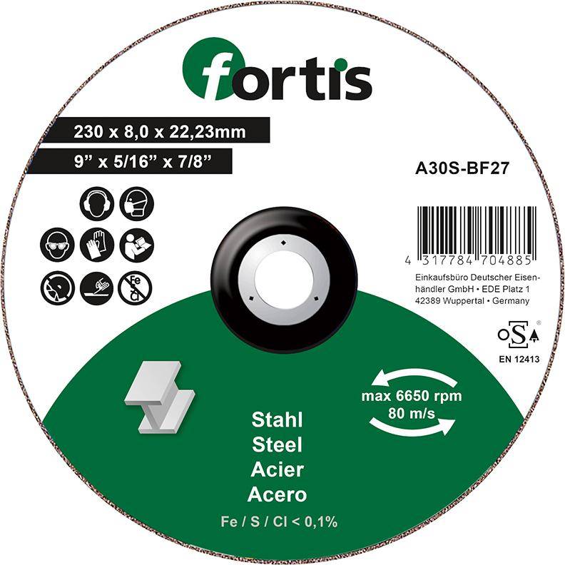 Schruppscheibe Stahl 230 x 8,0mm FORTIS - Artikel: 4317784704885