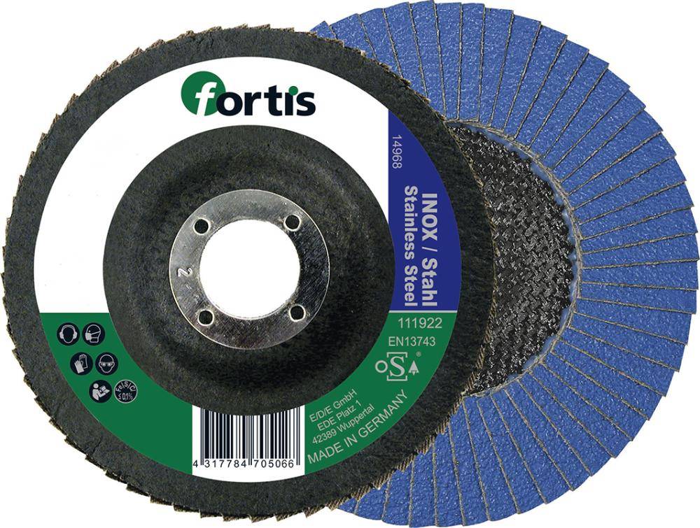 Fächerschleifsch.Inox/Sta115mm K40 gerade FORTIS - Artikel: 4317784705035
