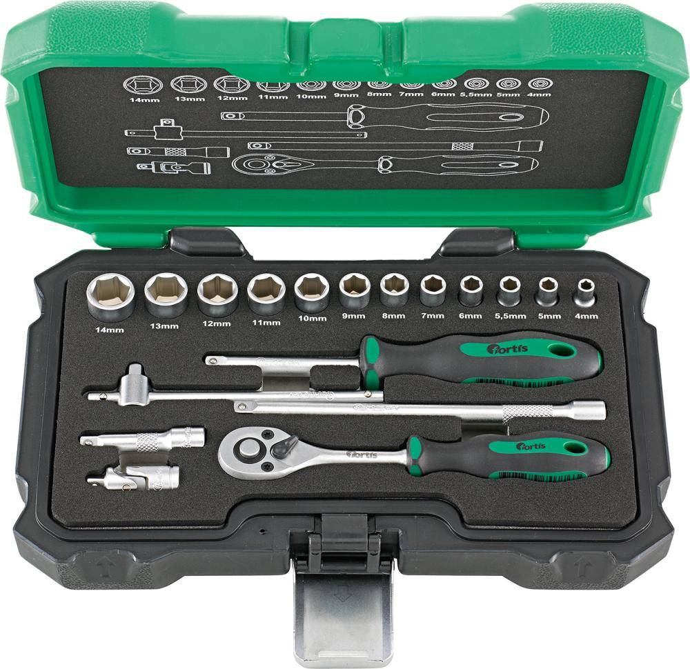 Steckschl.-Grt. 1/4" 18tlg. FORTIS - Artikel: 4317784707800