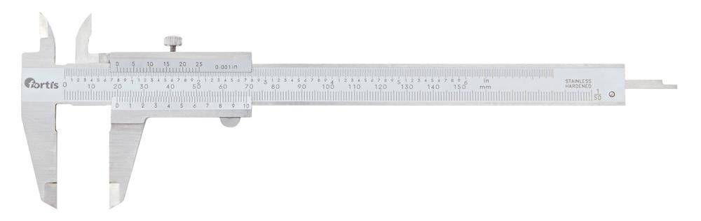 Taschenmessschieber Fest-stellung 150mm 1/50 1/1000 FORTIS - Artikel: 4317784717601