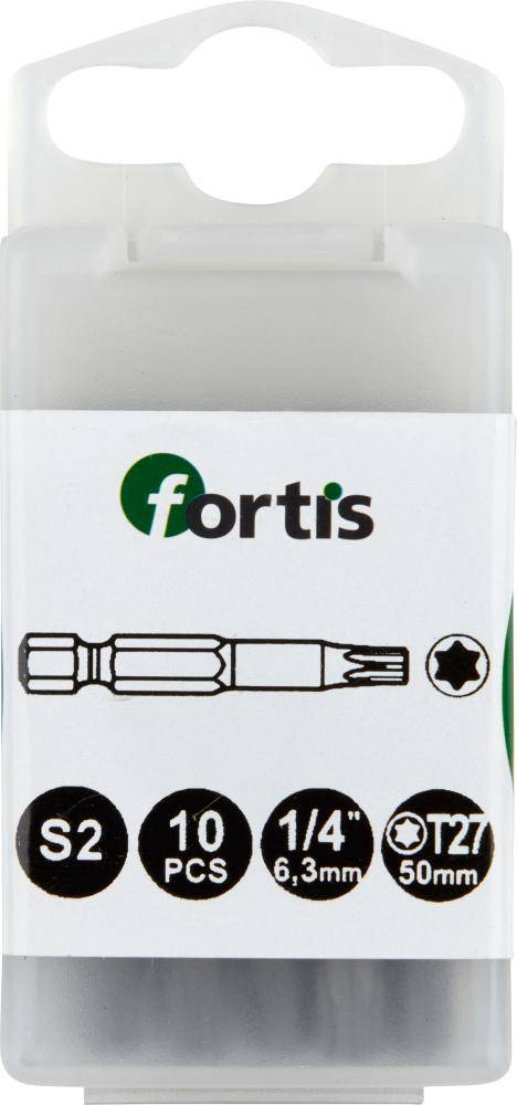 Bit zähhart 1/4" DIN3126 E6,3 T27x50mm 10er Pack FORTIS - Artikel: 4317784727105