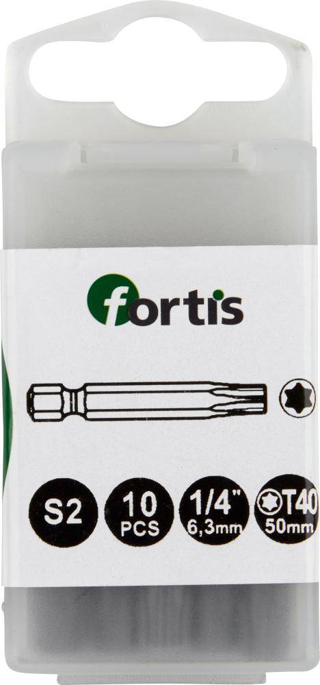 Bit zähhart 1/4" DIN3126 E6,3 T40x50mm 10er Pack FORTIS - Artikel: 4317784728928