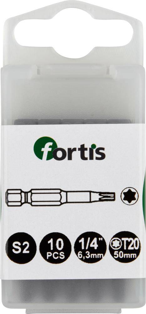 Bit zähhart 1/4" DIN3126 E6,3 T20x50mm 10er Pack FORTIS - Artikel: 4317784728959