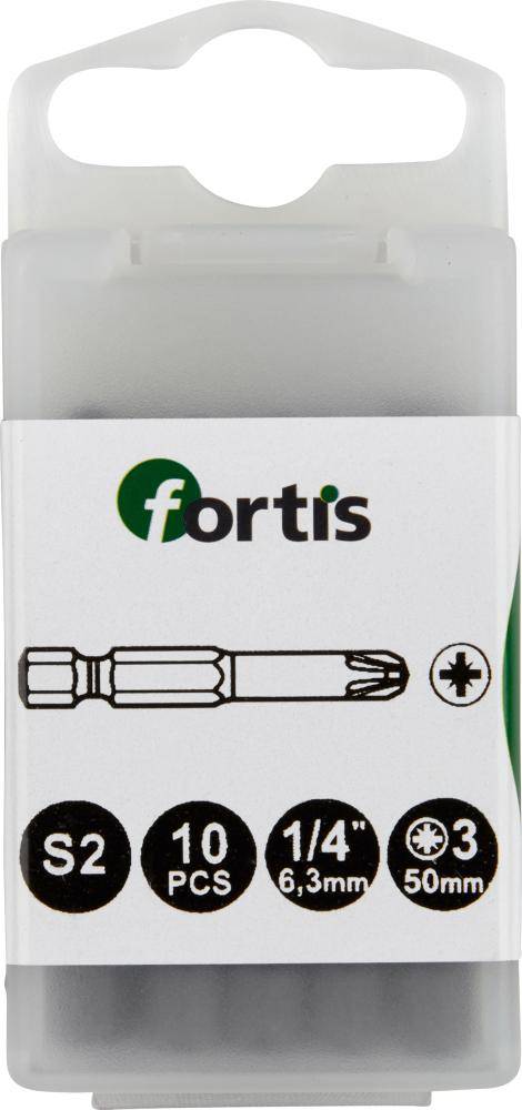Bit zähhart 1/4" DIN3126 E6,3 PZ3x50mm 10er Pack FORTIS - Artikel: 4317784728980