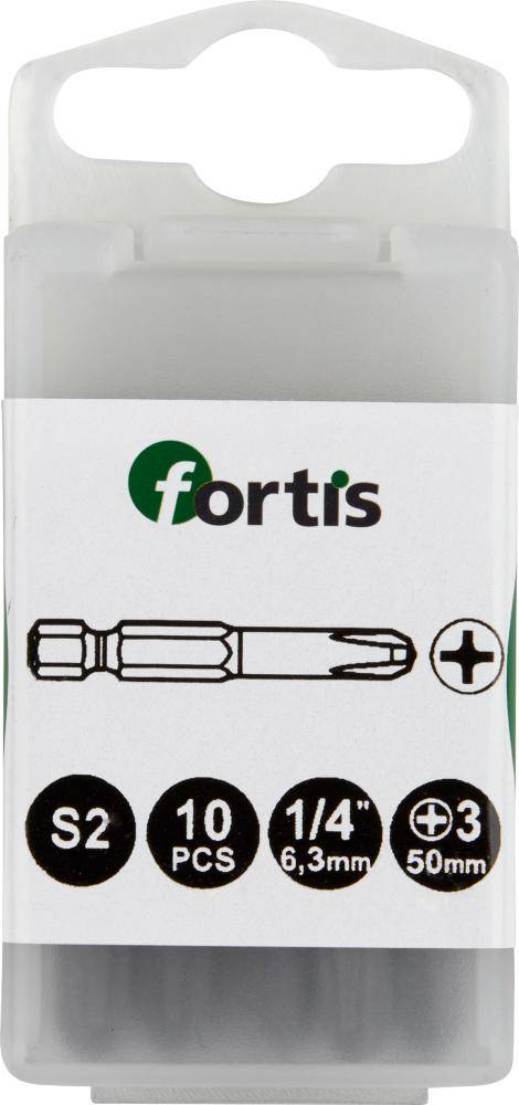 Bit zähhart 1/4" DIN3126 E6,3 PH3x50mm 10er Pack FORTIS - Artikel: 4317784729017