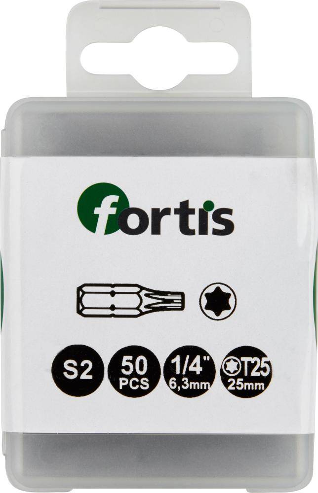 Bit zähhart 1/4" DIN3126 C6,3 T25x25mm 50er Pack FORTIS - Artikel: 4317784729079