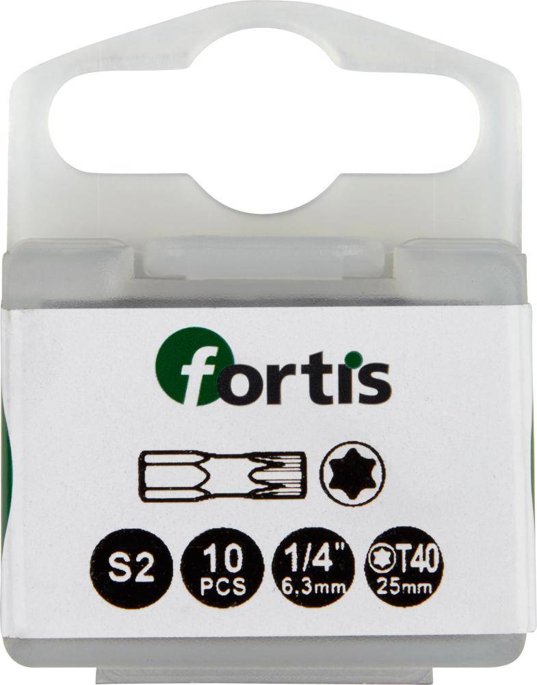 Bit Torsion 1/4" DIN3126 C6,3 T40x25mm 10er Pack FORTIS - Artikel: 4317784729246