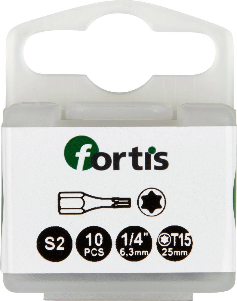 Bit Torsion 1/4" DIN3126 C6,3 T15x25mm 10er Pack FORTIS - Artikel: 4317784729284