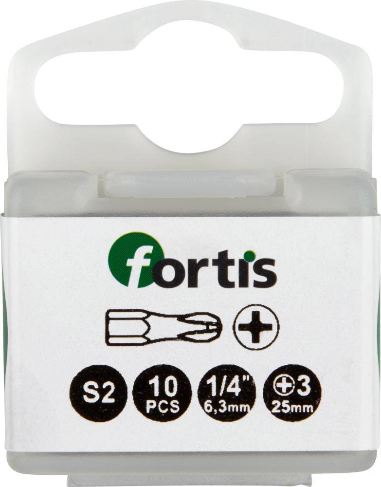 Bit Torsion 1/4" DIN3126 C6,3 PH3x25mm 10er Pack FORTIS - Artikel: 4317784729338