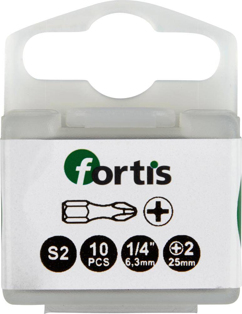 Bit Torsion 1/4" DIN3126 C6,3 PH2x25mm 10er Pack FORTIS - Artikel: 4317784729345