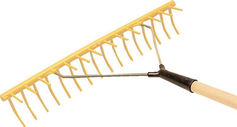 Kunststoffrechen 16 gebogene Zinken zus. Querzinken Arbeitsbreite 64 cm - Artikel: 5411069161123