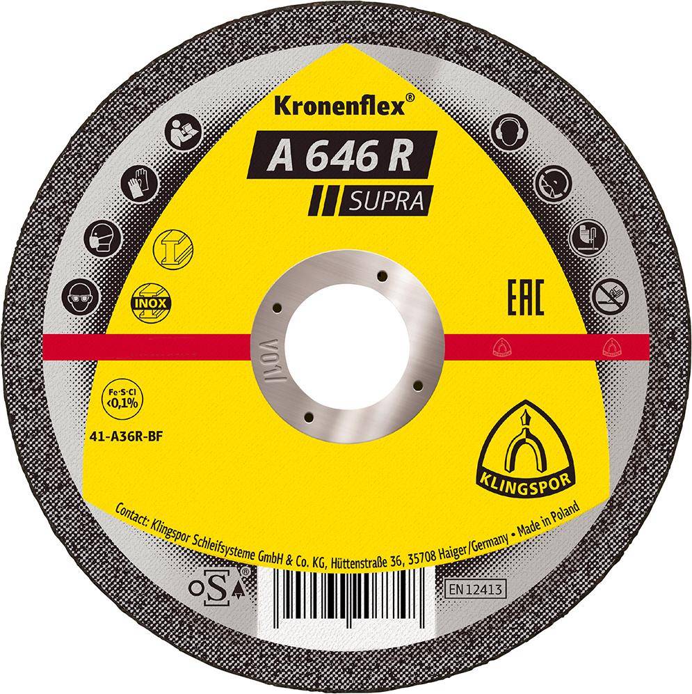 Trennscheibe A 646 R 115x1,6mm gera. Klingspor - Artikel: 5907560207724