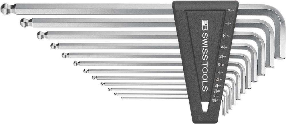Winkelschraubendreher- Satz im Kunststoffhalter 12-teilig 1/20-5/16" Kugelkopf PB Swiss Tools - Artikel: 7610733007332