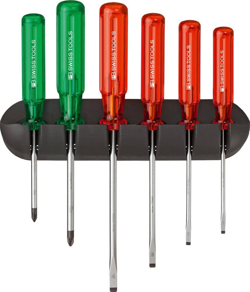 Schraubendreher-Satz 6-teilig Schlitz PZ im Wandhalter Classic PB Swiss Tools - Artikel: 7610733017331
