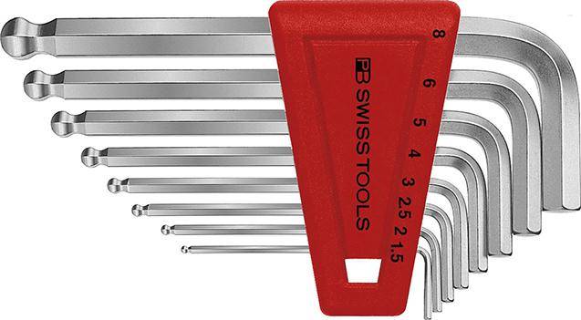 Winkelschraubendreher- Satz im Kunststoffhalter 8-teilig 1,5-8mm Kugelkopf PB Swiss Tools - Artikel: 7610733018727