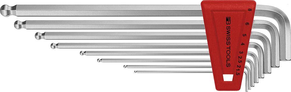 Winkelschraubendreher- Satz im Kunststoffhalter 8-teilig 1,5-8mm lang Kugelkopf PB Swiss Tools - Artikel: 7610733018734