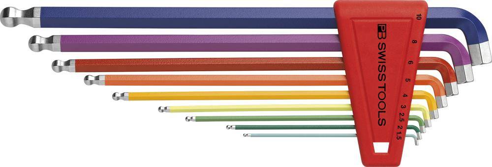 Winkelschraubendreher- Satz im Kunststoffhalter 9-teilig 1,5-10mm 100GradRainbow PB Swiss Tools - Artikel: 7610733243761