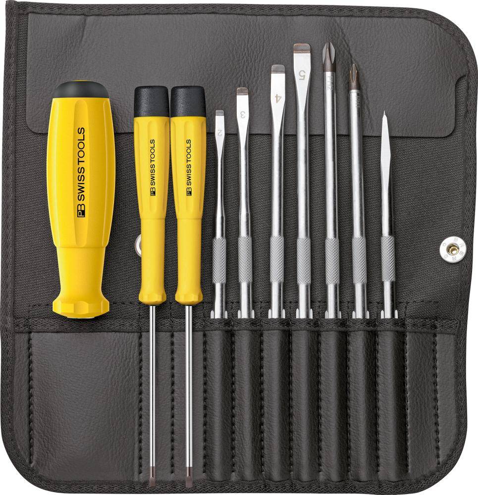 Schraubendreher-Satz ESD mit Wechselklingen 10-teilig in Rolltasche PB Swiss Tools - Artikel: 7610733246922