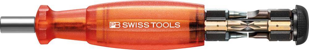 Magazin-Bithalter rot 8-teilig Schlitz, PH, TX PB Swiss Tools - Artikel: 7610733282005