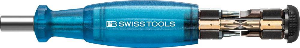 Magazin-Bithalter blau 8-teilig Schlitz, PH, TX PB Swiss Tools - Artikel: 7610733282029