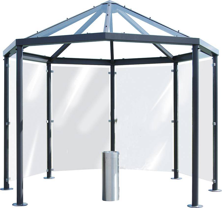 Raucherpavillon Paris B3300xT3300xH3100 mm Achteck