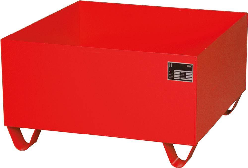 Auffangwanne mit geraden Wänden ohne Gitterrost, 210 ltr.800x800x460mm, RAL3000