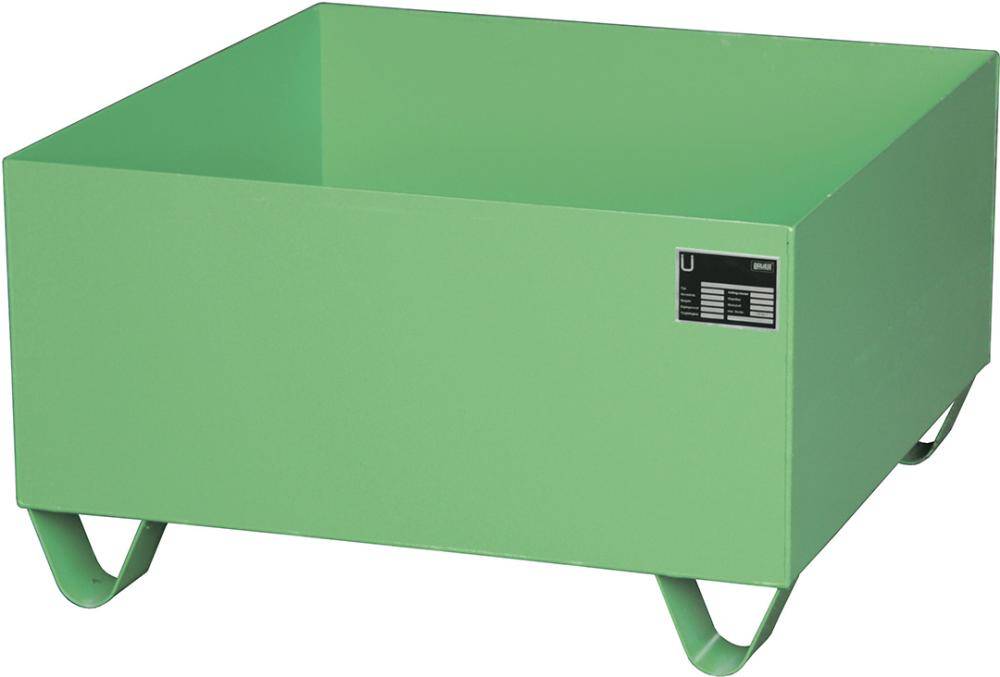 Auffangwanne mit geraden Wänden ohne Gitterrost, 210 ltr.800x800x460mm, RAL6011